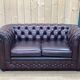 Pair of 2-seater leather Chesterfield sofas from the 1990s by Thomas LLOYD