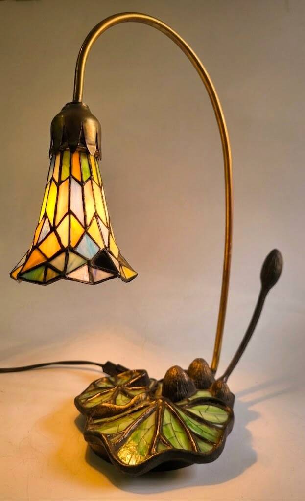 Art Nouveau Table Lamp Tiffany Style "Lotus Flower"