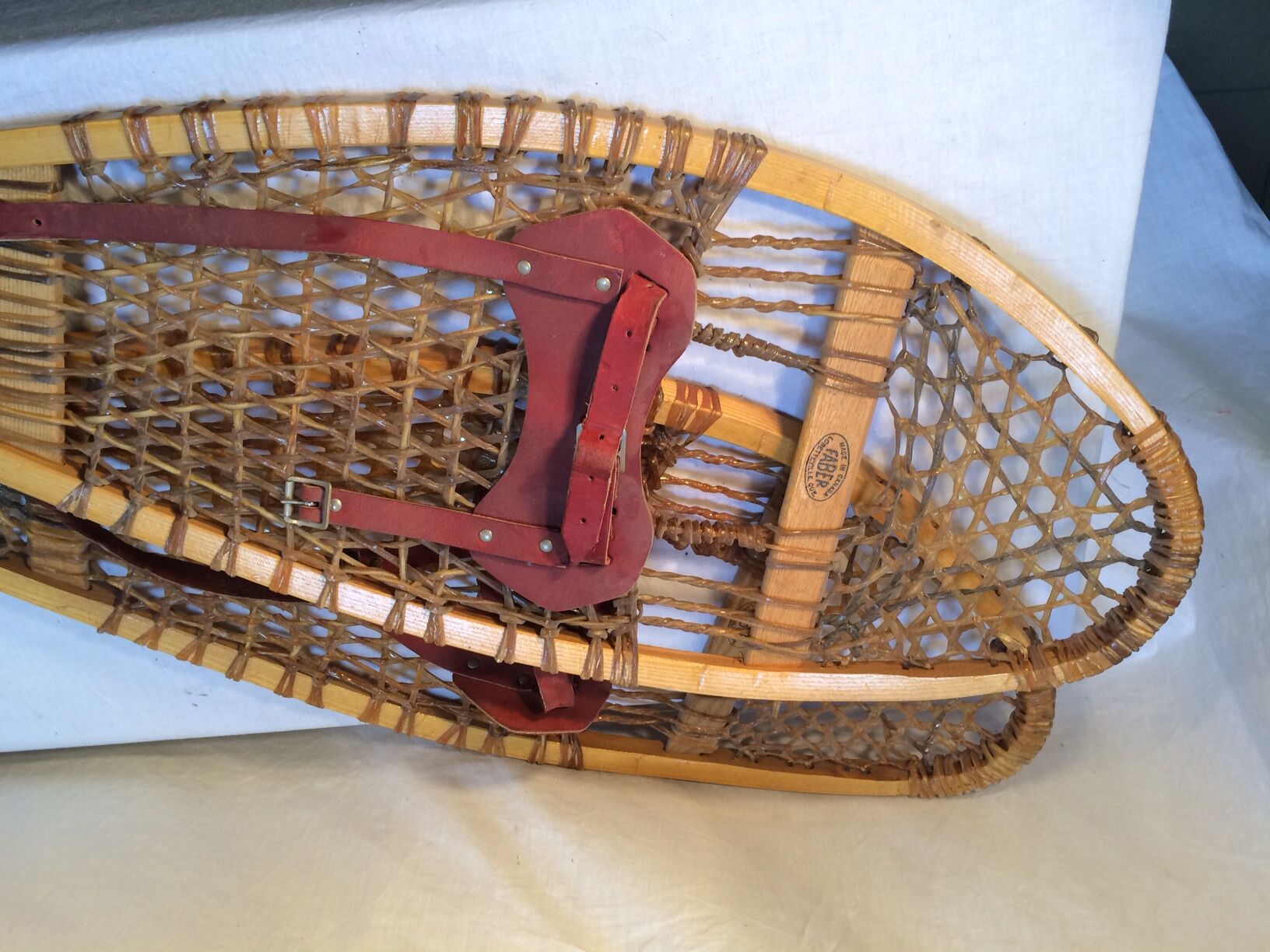 Paire de raquettes à neige anciennes Faber Canada Selency