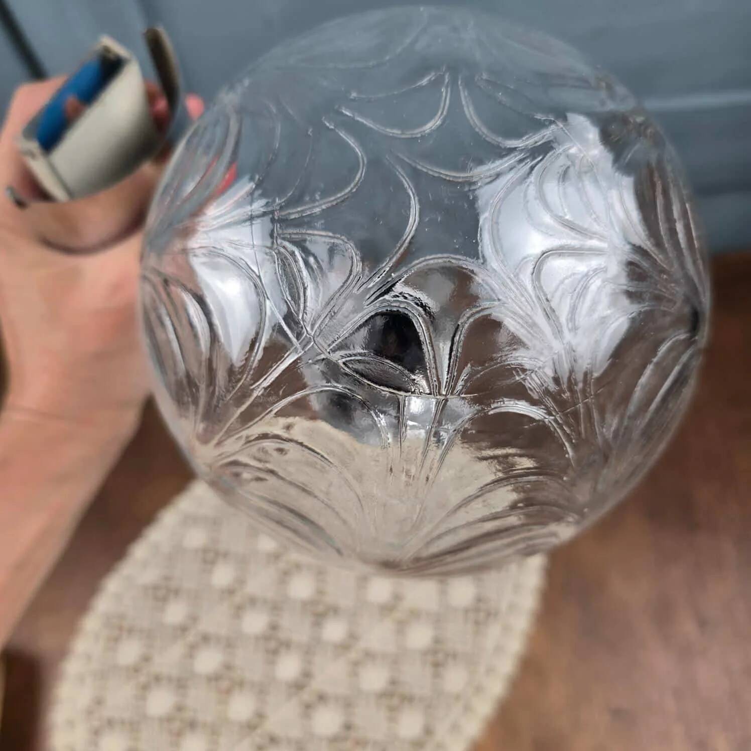 Vintage Space Age chrome wall light – Moulded glass globe