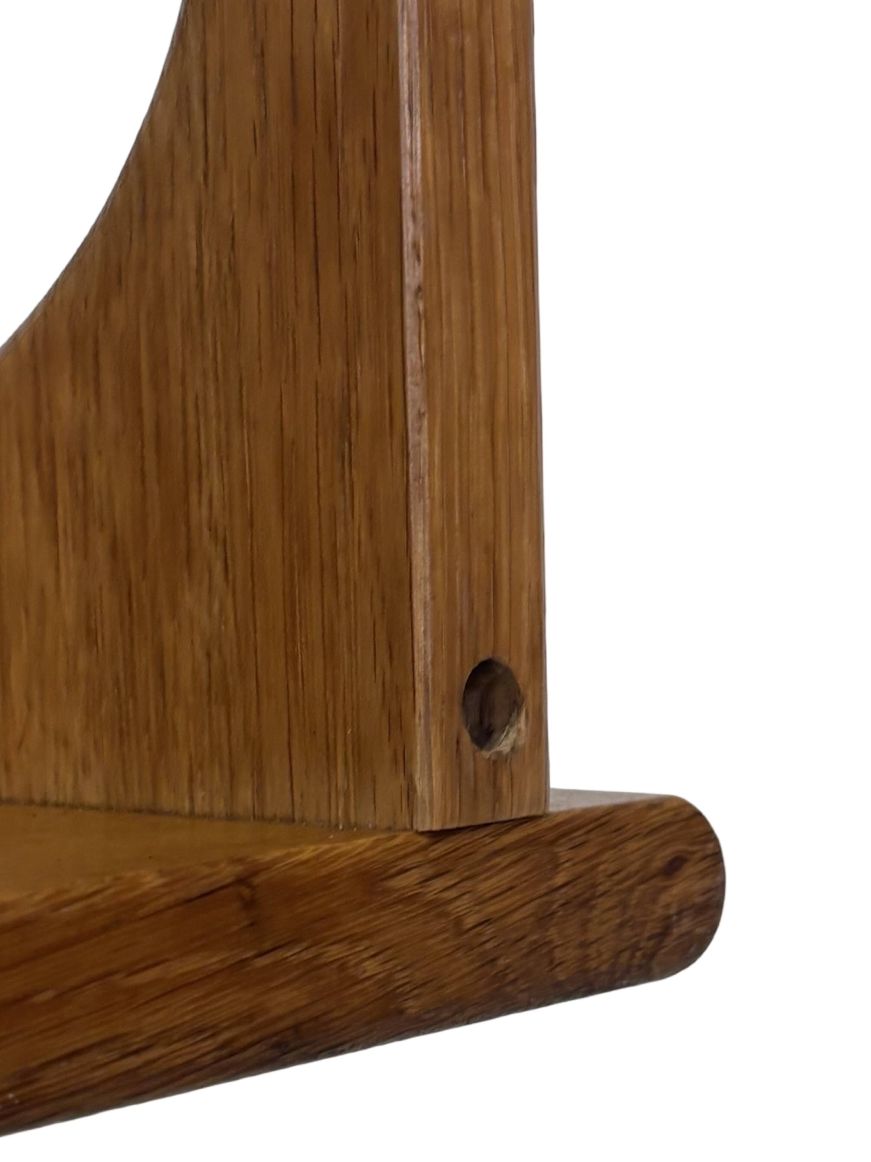 Vintage book shelf wall rack 1970s wood minimalist design