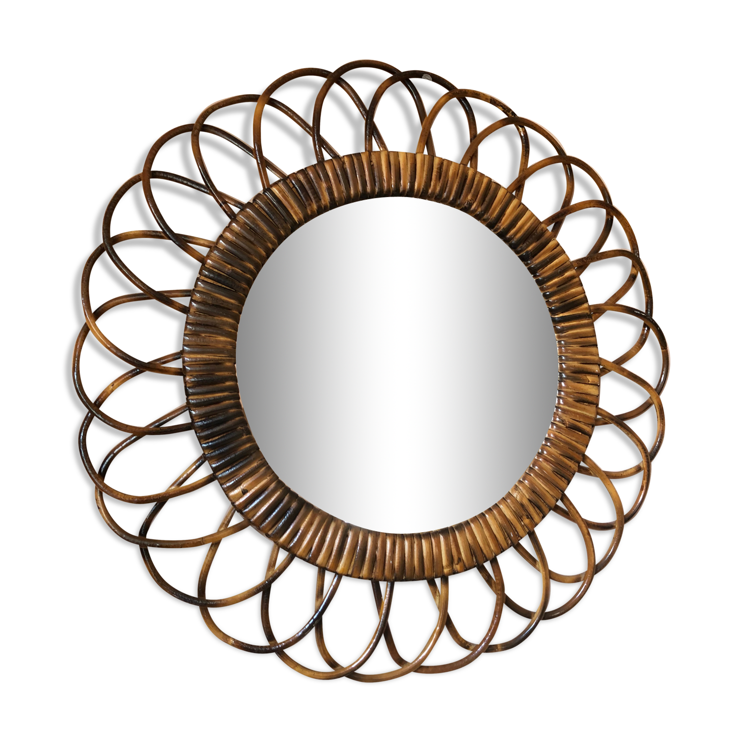 Rattan mirror 42cm