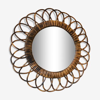 Rattan mirror 42cm