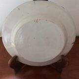 Set of 2 old painted terracotta plates enamelled