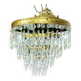 3-light bronze crystal ceiling light