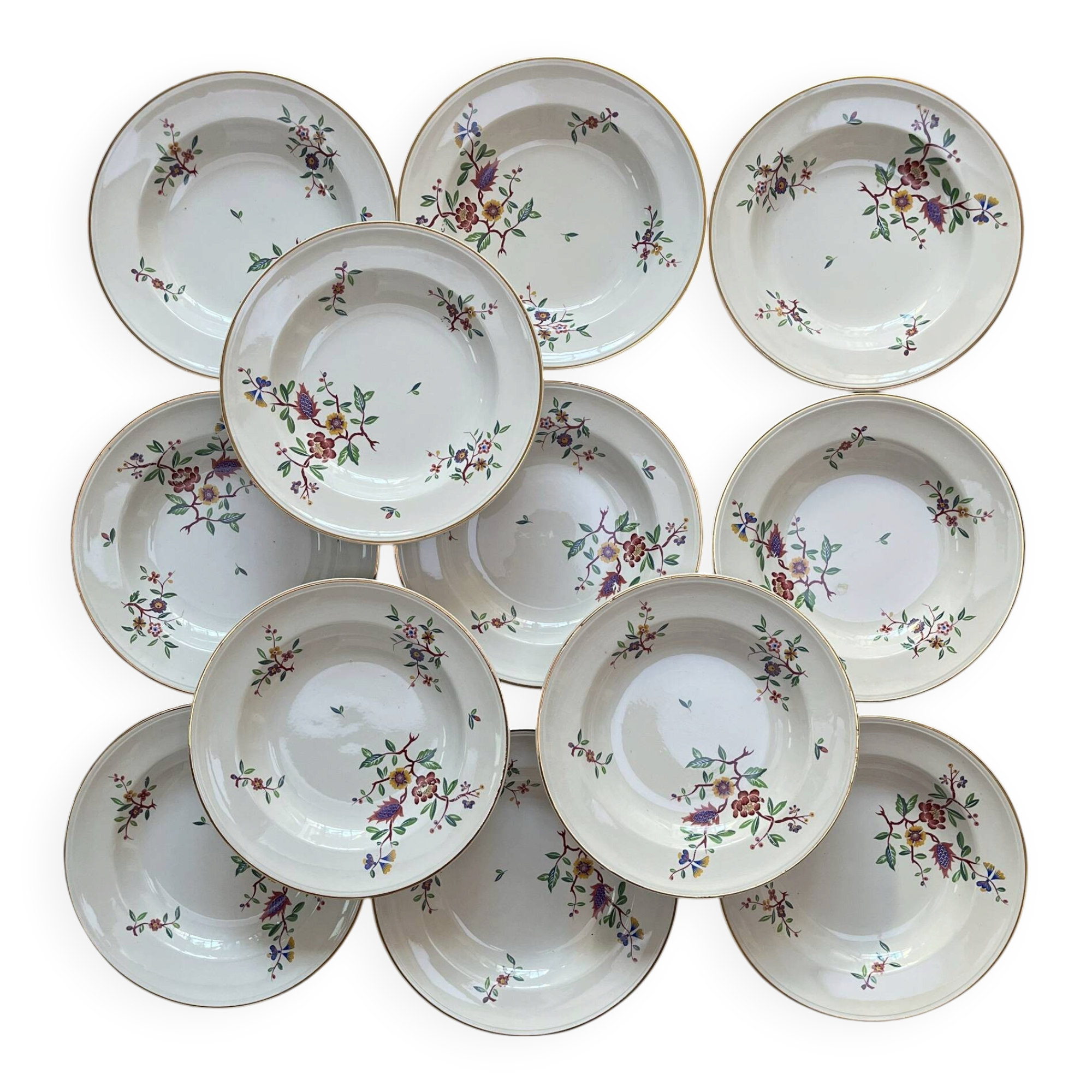 12 deep plates Luneville Chantilly