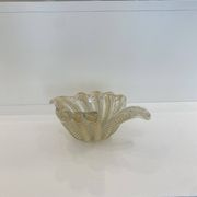 Murano Barovier 'Zebrati' Decor Glass Shell Bowl Hollywood Regency, 1960s