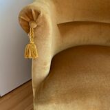 Vintage golden yellow toad armchair