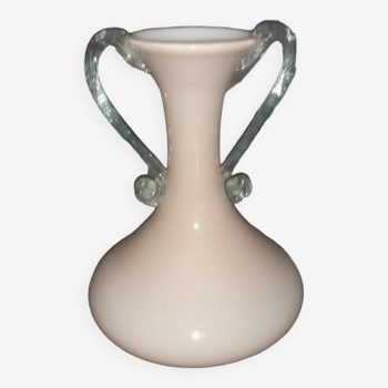Pale pink blown glass vase