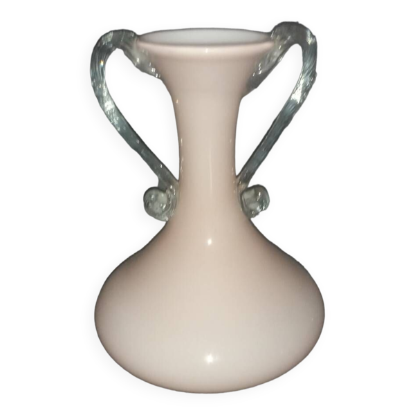 Vase verre soufflé rose pale