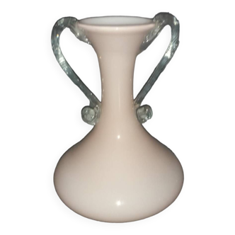 Pale pink blown glass vase