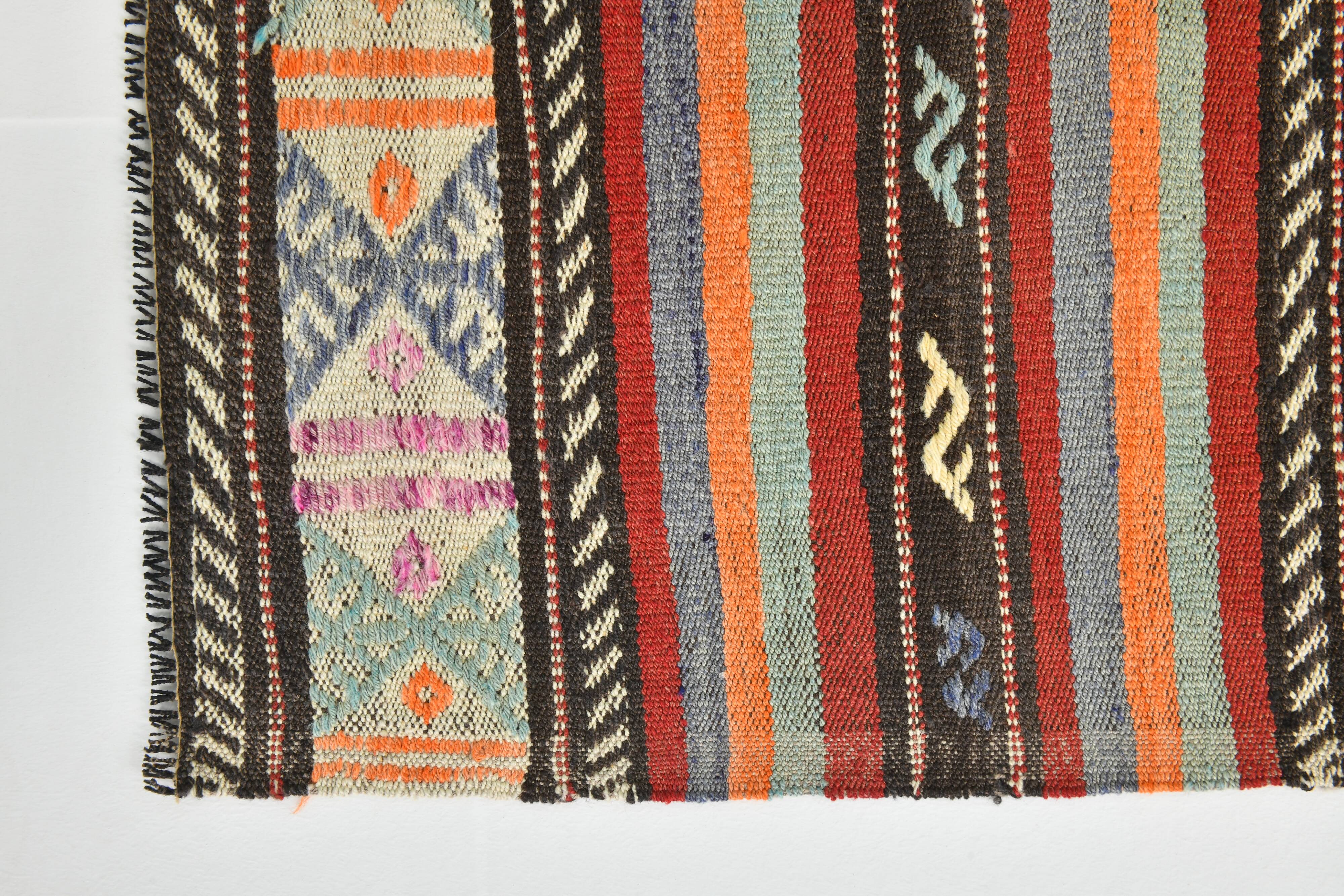 5x7 Modern Mid Century Antique Kilim Rug, 161x206Cm
