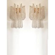 Paire d'appliques en verre de Murano doré par Simoeng