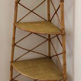 Rattan corner shelf