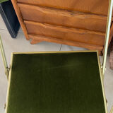 Pair of vintage green velvet folding chairs