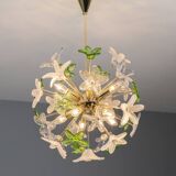 Sculptural Floral Glass Chandelier, Czechoslovakia, 1970s–1980s