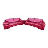 Pair of Natuzzi sofas. Leather.