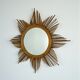 Starburst rattan sunburst mirror, Spain, 1960s