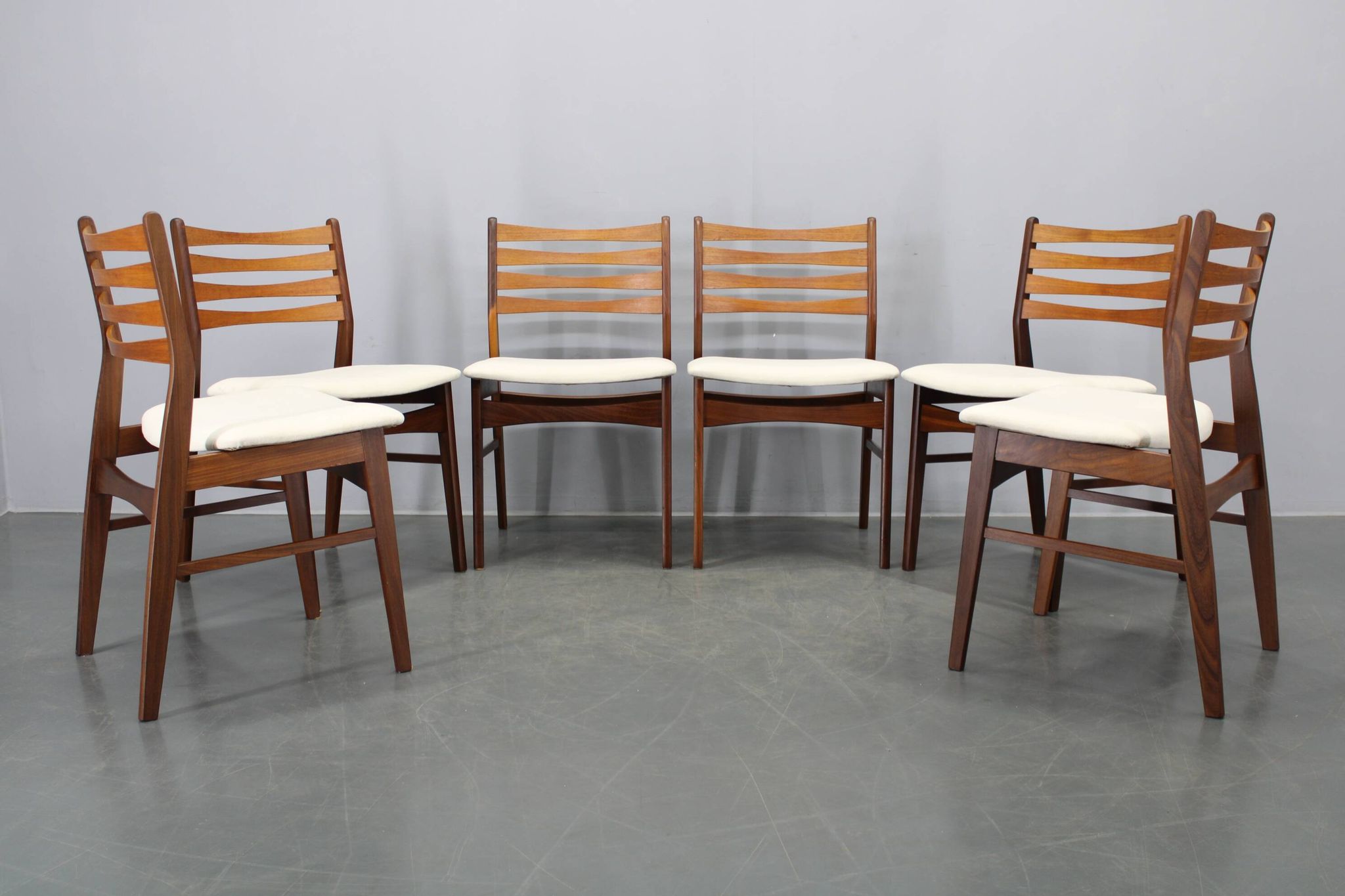 Set of six Danish mid-century teak dining chairs, Denmark, 1960s