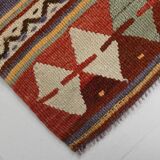 Red & Green Tribal Vintage Rug, 123x169Cm