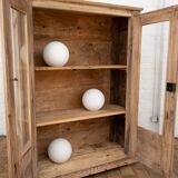 Two-door walnut showcase, 19th