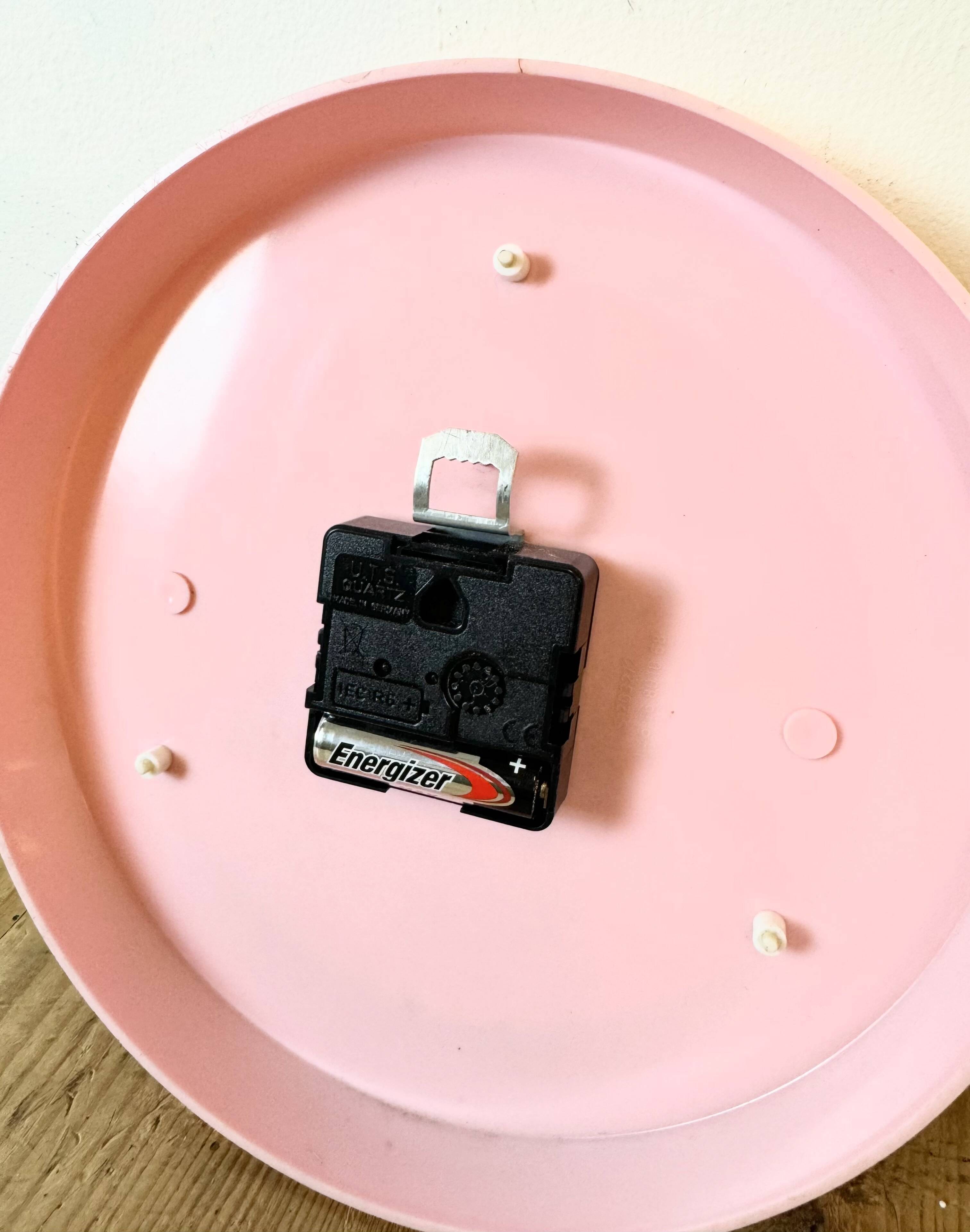 Vintage Pink East German Bakelite Wall Clock from Weimar, 1980s