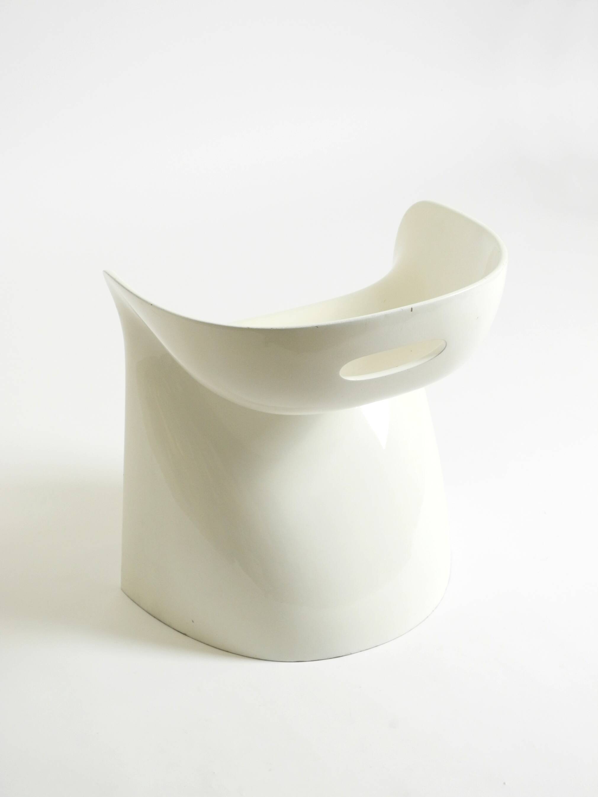 White stool by Winfried Staeb from the 1970s for the Form + Life Collection