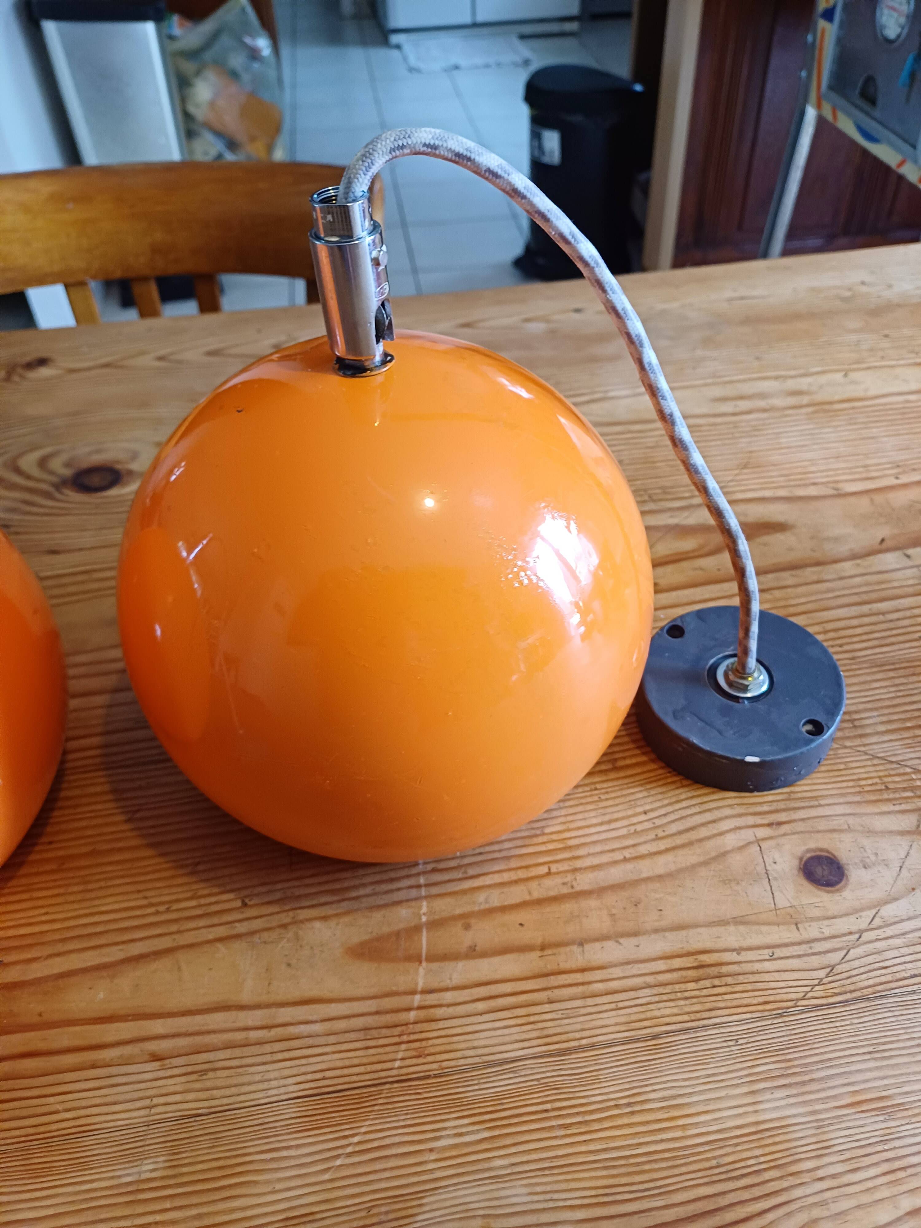 Pair of vintage erco dmi pendants or wall lights