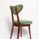 Heart Mid-Century Chair in Green Velvet and Dark Wood