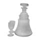 Carafe chiseled glass with 2 glasses