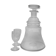 Carafe chiseled glass with 2 glasses