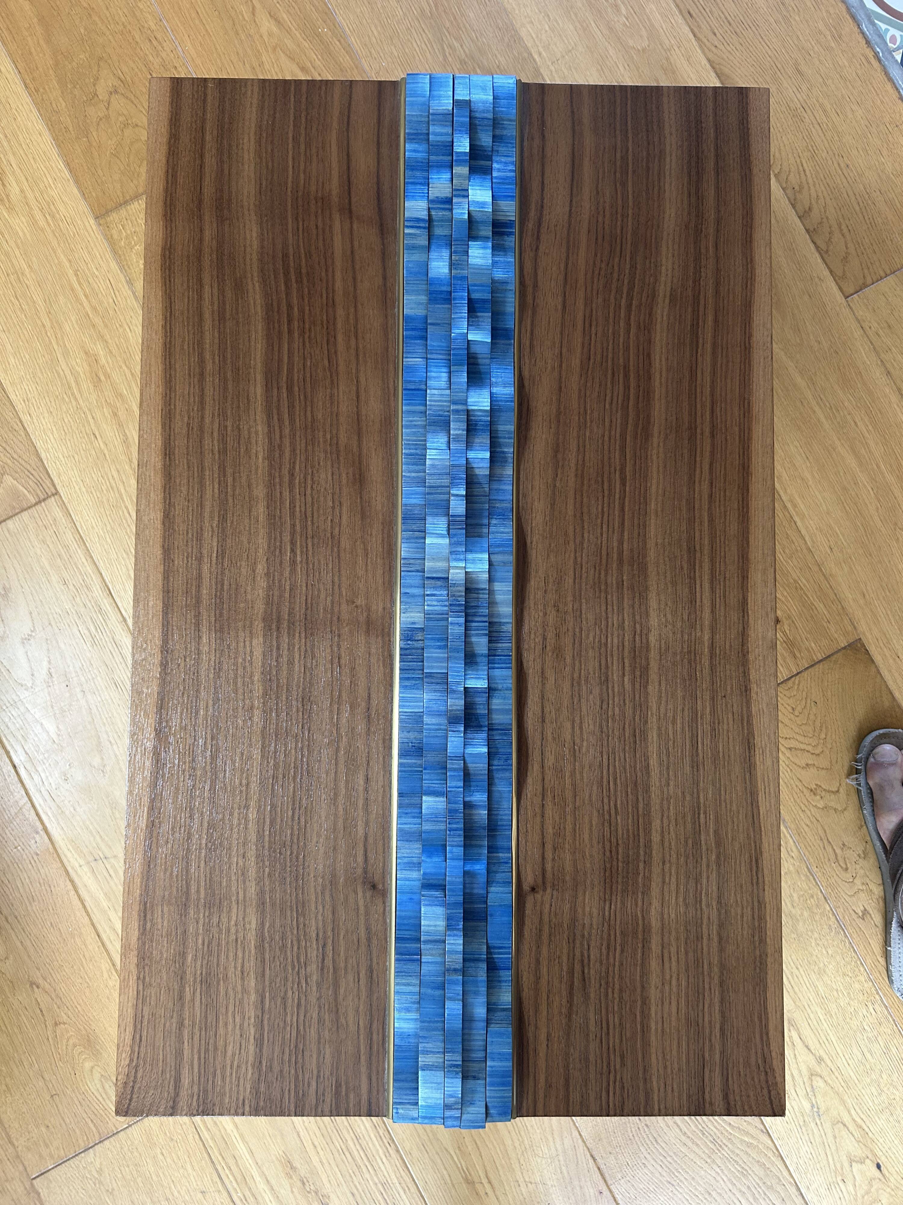 Walnut straw coffee table