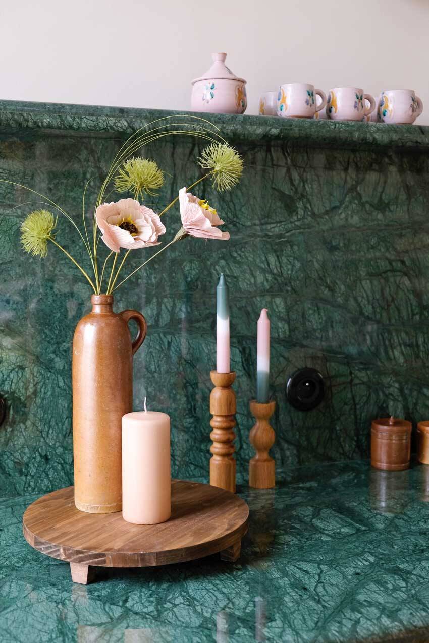 Candle holder - oak soliflore IRIS