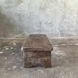 Petit banc bas asiatique en teck ancien upcyclé H:21 l:23 L:70