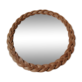 Wicker mirror braid vintage wall