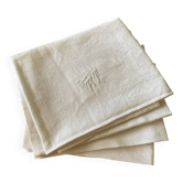 4 serviettes anciennes brodées RT