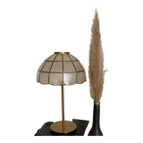 Bicolor mother-of-pearl lamp with a golden foot