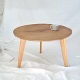 Round wooden coffee table