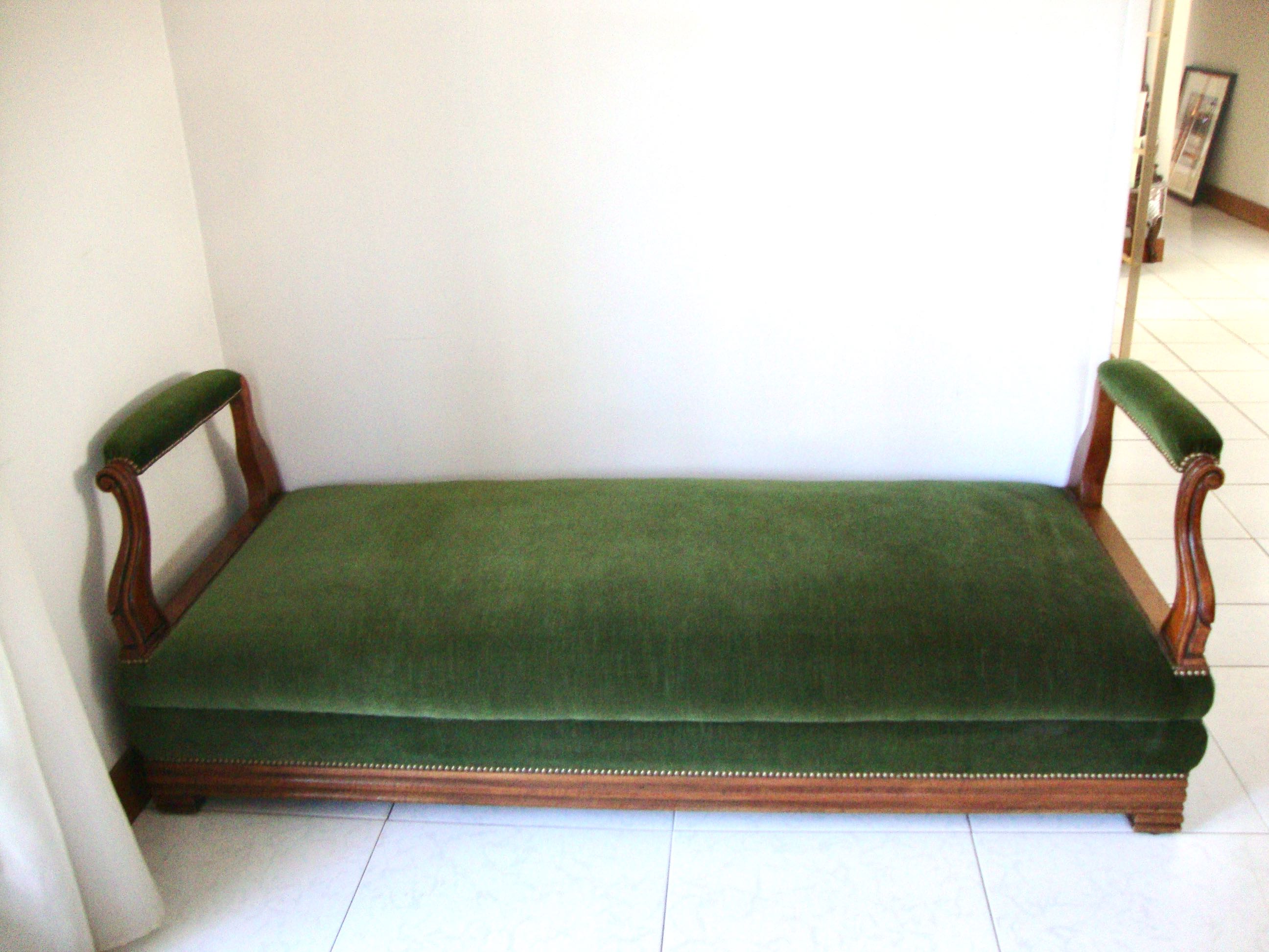 1960 meridian in walnut and velvet