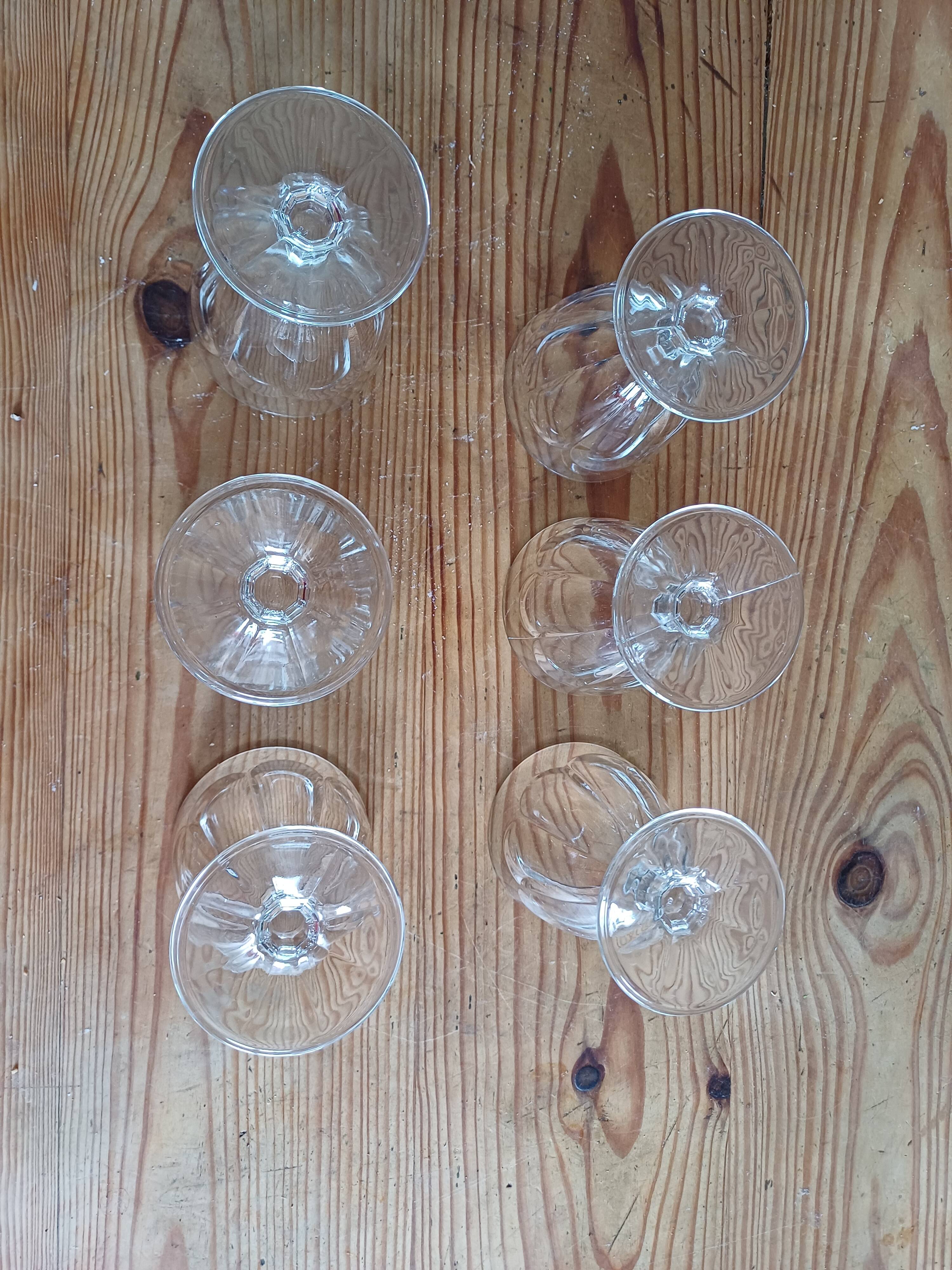 6 old glasses