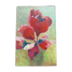 Ancient canvas red flower and fuchsia not signed