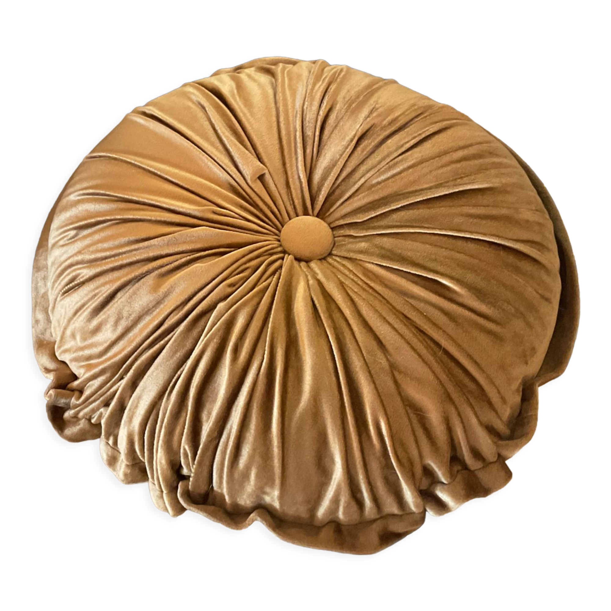 Round cushion in bronze velvet