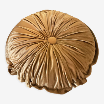 Coussin rond en velours bronze