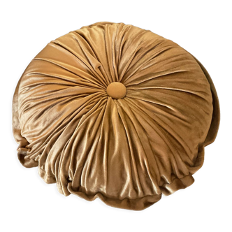 Round cushion in bronze velvet