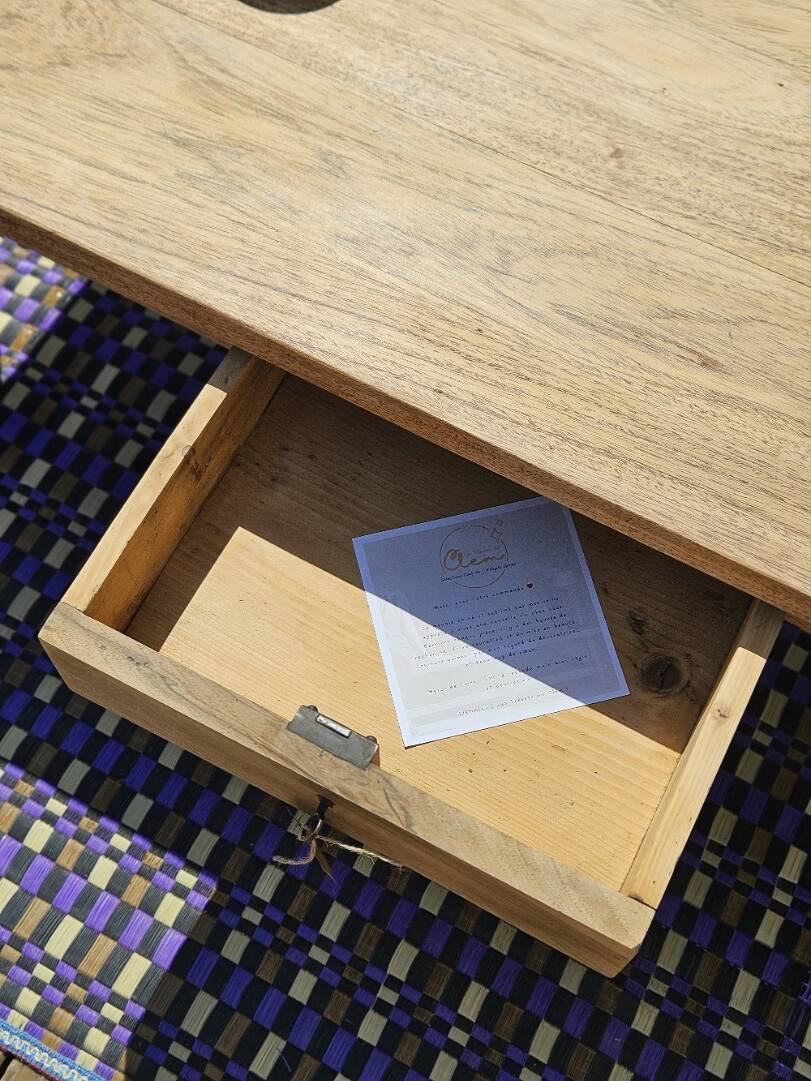 Antique solid wood coffee table – unique restored piece | Louna