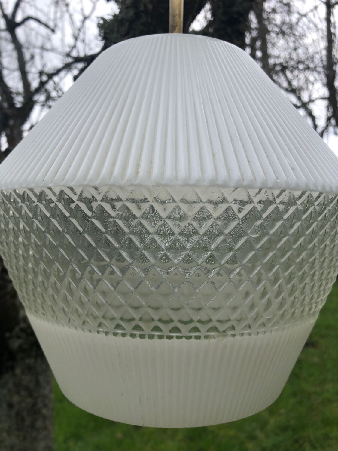 Vintage glass hanging lamp