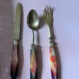 12-piece brass and backelite dessert service