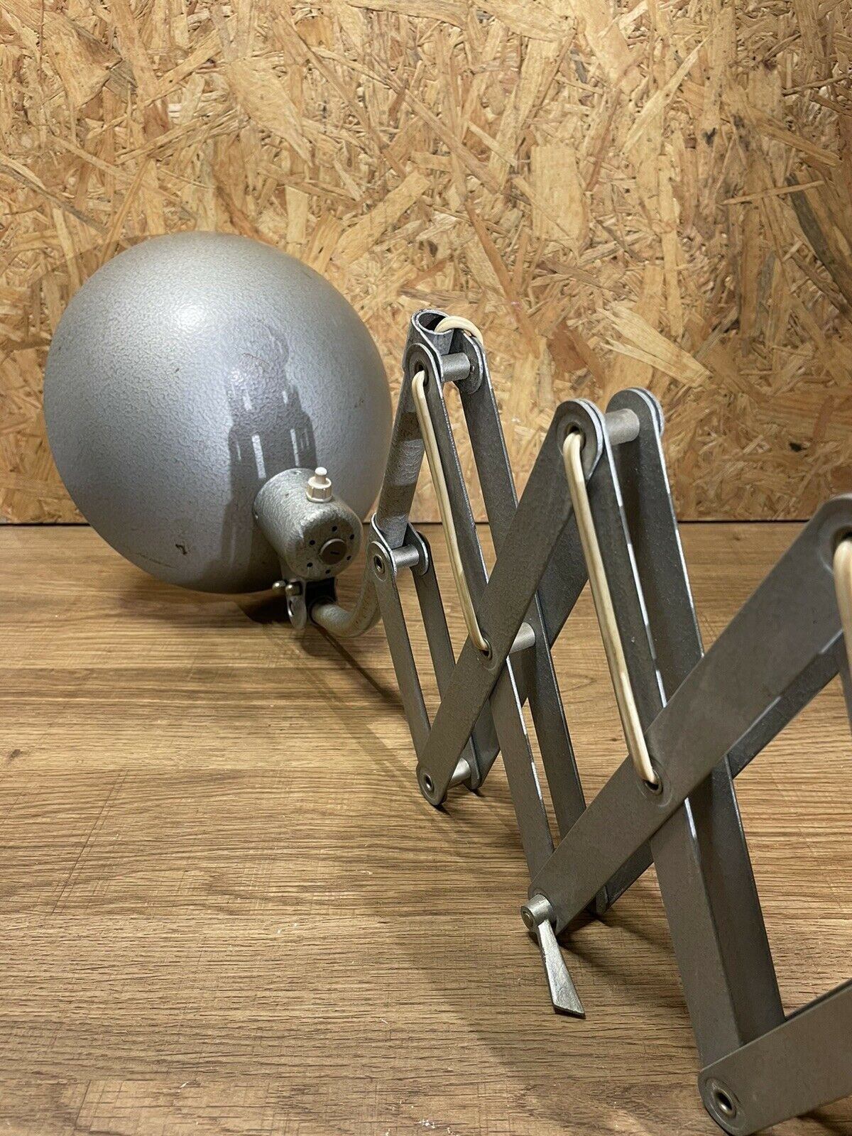 Beautiful accordion wall lamp 50,60', vintage lamp zigzag industrial design