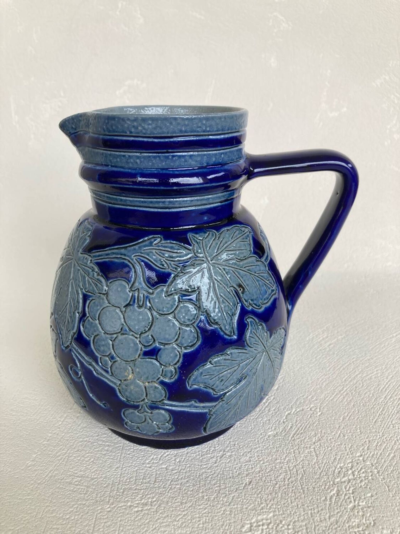 Betschdorf Alsace salt stoneware pitcher signed Schmitter Roger