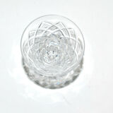 Series of 6 glasses with port on conical stand in cut crystal
